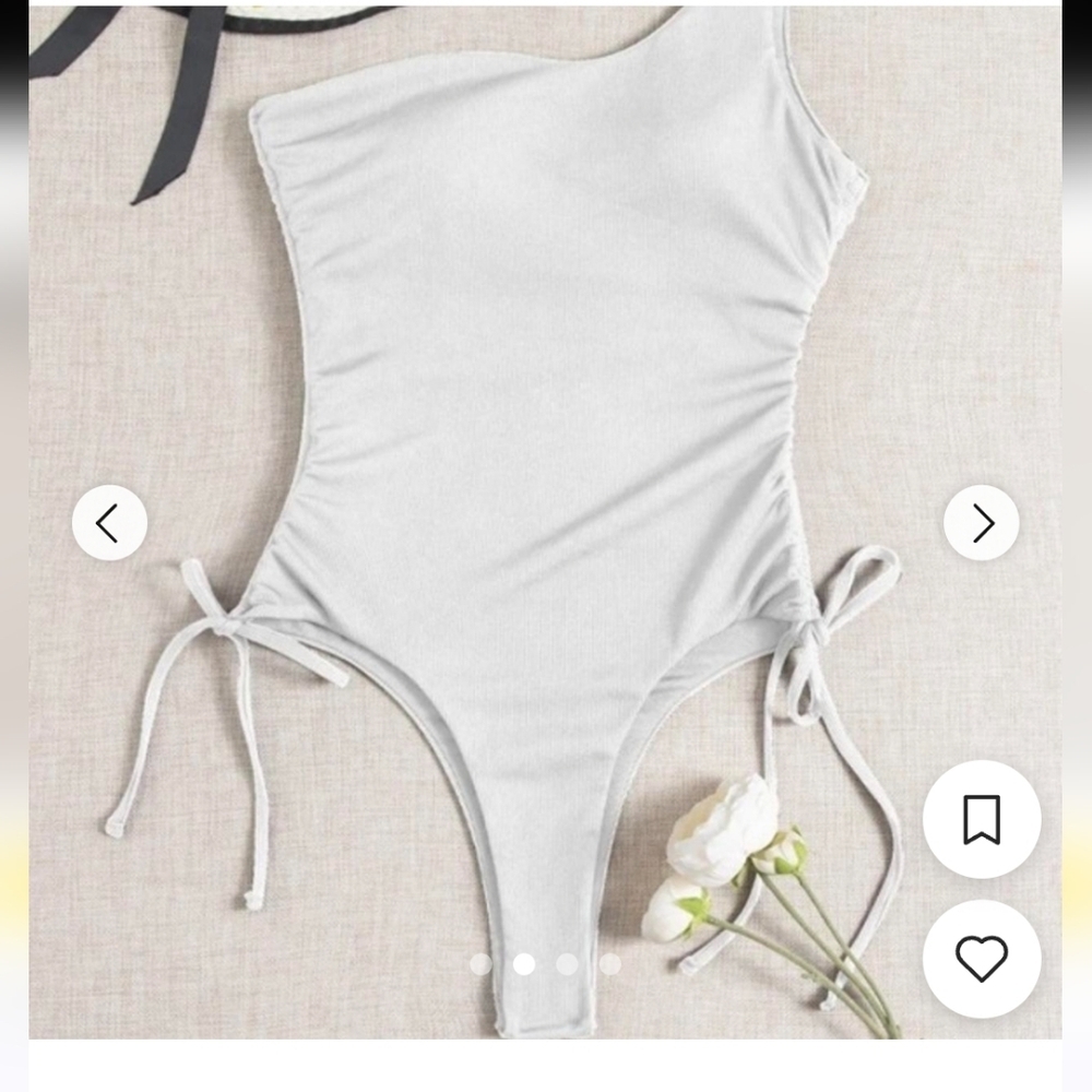 Shein Women's White One Shoulder Swimsuit XL Never Worn